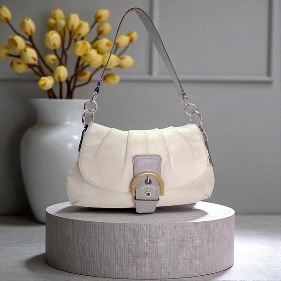 Coach Handbags - COACH Soho White/ivory grey buckle shoulder bag